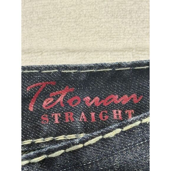 MEK Denim Jeans Mens 36x34 Blue Tetouan Straight Leg Contrast Stitch Distressed - Picture 8 of 15